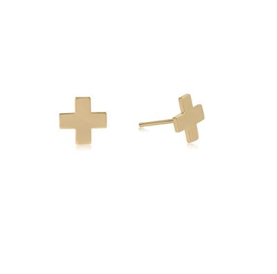 Enewton Signature Cross Stud in Gold Earrings in  at Wrapsody
