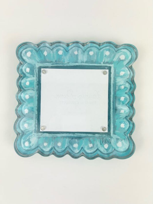 Teal Scallops Acrylic Frame Picture Frames in  at Wrapsody