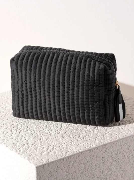 Large Boxy Cosmetic Pouch Cosmetic Bags in Black at Wrapsody