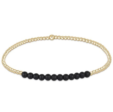 Enewton Bliss 2mm Gold Bracelet Bracelets in Matte Onyx at Wrapsody