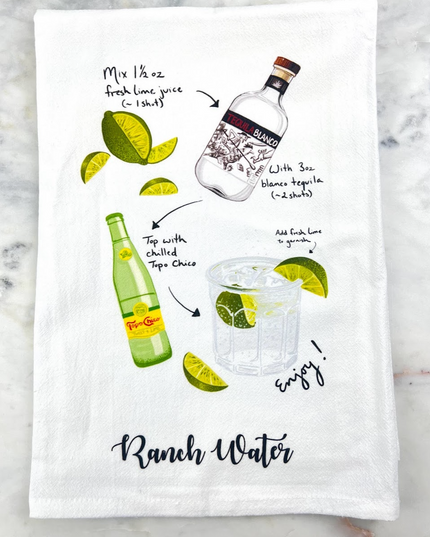 Ranch Water Recipe Towel Kitchen Towels in  at Wrapsody