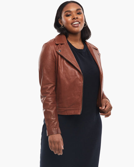 Able Maha Leather Jacket in Whiskey Outerwear in  at Wrapsody